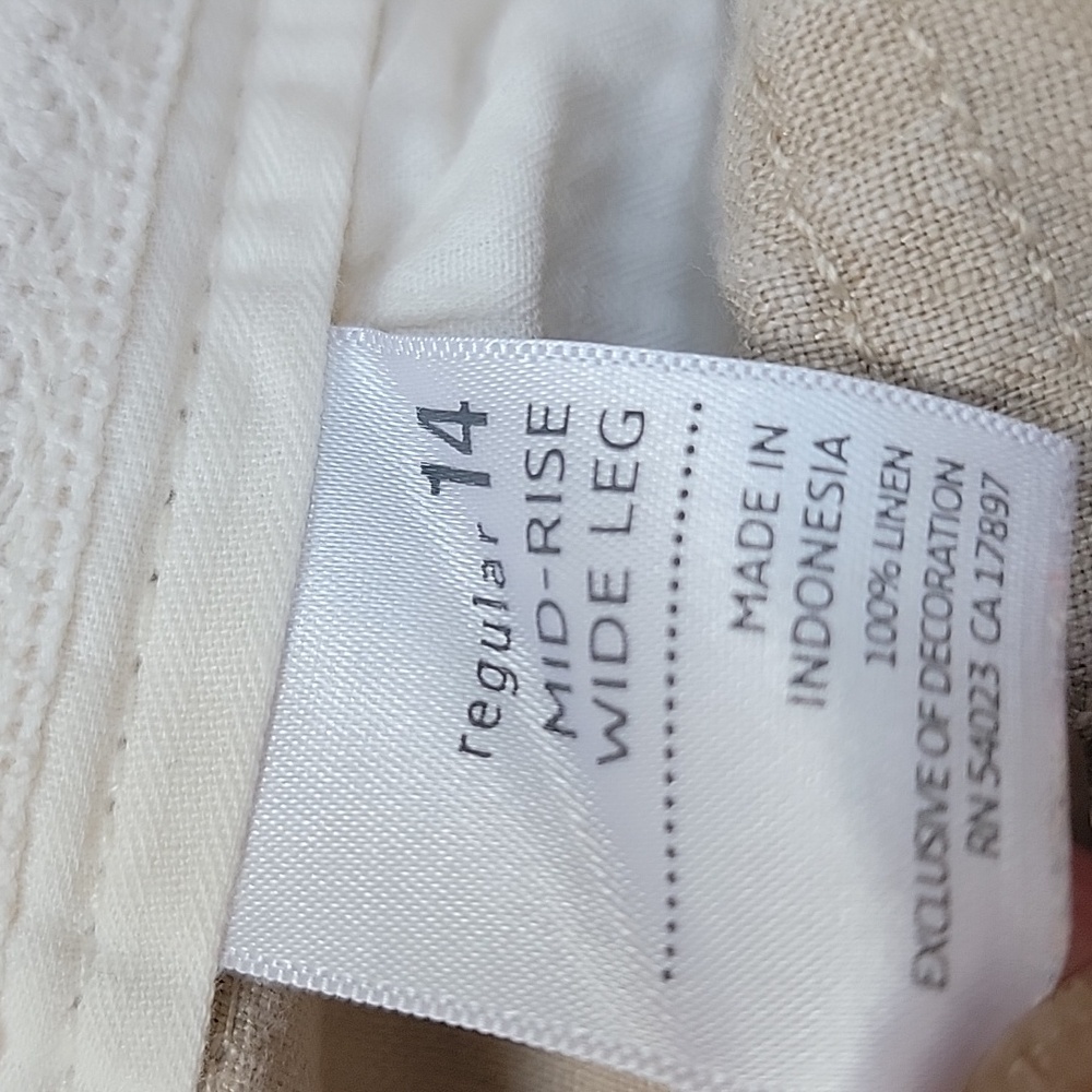 Vintage Old Navy Khaki Linen Drawstring Pants - Picture 7 of 7